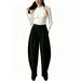 BN369 Women's High Street Wide Leg Pants Solid Color Professional Casual European American Style Clothing For_ecoleips.com