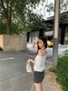 Slant Shoulder Loose Spice Girl Short-sleeved T-shirt Women's Summer New Casual Irregular Solid Color Versatile Student Top_ecoleips.com