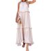 2025 Summer New European And American Style Vacation Ruffled Long Large Swing Flowy Beach Dress For Women_ecoleips.com