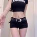 Aria Basics Aria Basics Plus Size European And American Style Hot Girl Black Y2K Denim Ultra Short Pants For Women Summer Low Waist Slimming_ecoleips.com