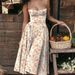 Women Sexy Spaghetti Strap All‑Over Print Slim Fit Elegant Midi Dress Casual Party Evening Outfit_ecoleips.com