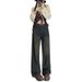 Retro Blue Wide-Leg Jeans Women, New Autumn Style, Suitable For Pear-Shaped Body, Plus Size, Loose Fit, Slimming, Draped_ecoleips.com