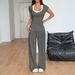 Women's Clothing Hot Girl Sports Style Short Sleeved Vest Straight Trousers Suit_ecoleips.com