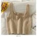 Short Slim-fit Cable-knit Vest Women, Sleeveless, Suitable For Petite Figures, Elegant And Tight-fitting, Can Be Worn As_ecoleips.com