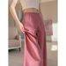 Women's Clothing Pink High Waist Pants New Style This Year Popular Women's Spring And Autumn Drape Straight Casual Narrow Version Wide Leg Pants_ecoleips.com