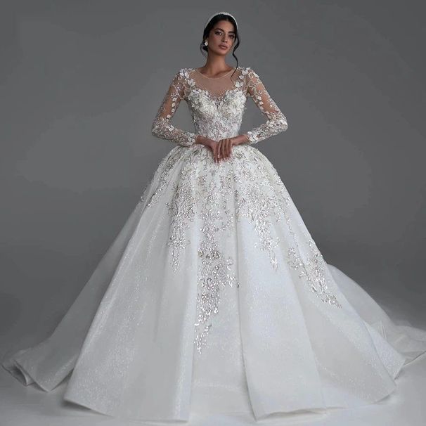 Women's Clothing Wedding Dress Autumn New Bride One Shoulder Fashionable Sexy Slim Lace Wedding Dress Trailing Large Size_ecoleips.com