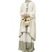 Verve Arabic Women's Ice Silk Wrinkled Two-Piece With Bowknot, Solid Color Double-Layer Hat, Long Sleeve Dress Set_ecoleips.com