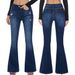 Women's Clothing Slim Denim High Elastic Bell Bottom Pants_ecoleips.com