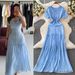 Women's European American Style High-End Light Luxury Beaded round Neck Dress Elegant Drape Knitted Patchwork Pleated Long Skirt for Summer_ecoleips.com