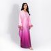 Women's Clothing Gradient Color Party Waist Bat Sleeve Dress_ecoleips.com