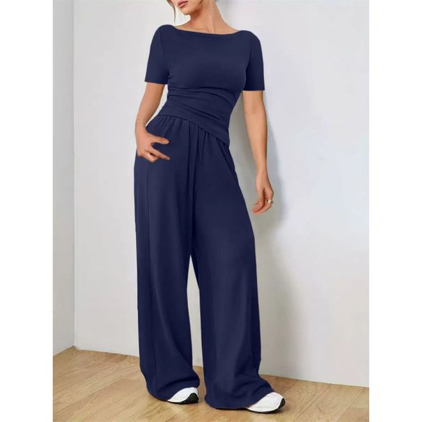 Women's Clothing Women's Wide Leg Pants Two Piece Set Loose Fitting Soft And Stylish Conceals Irregularities For Formal & Casual_ecoleips.com