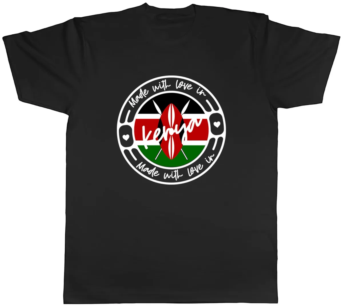 Women's T-Shirts Made With Love In Kenya Country Mens Unisex T-Shirt Tee Gift_ecoleips.com