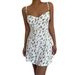 European And American Style Low-cut Backless Sexy Vacation Floral Print Slip For Women, High-waisted Slim-fit A-line_ecoleips.com