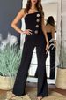 Women's Stylish Jumpsuit - High Waisted Wide Leg Romper With Button Detail, Sleeveless Summer Outfit, Stretchy Polyester Blend, Casual & Office Wear_ecoleips.com