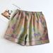 Vintage Yarn-dyed Print Pajama Pants For Women's Summer Cotton Sleep Shorts Thin Loose Pockets Elastic Waist Sleep Bottoms_ecoleips.com