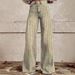 Women's Clothing Striped Wide Leg Straight Leg Flared Jeans For Women_ecoleips.com
