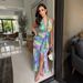 Women's Clothing Women's Slim Fit Halter Neck Print Dress Tie Waist Spring Summer Hot Selling For Formal & Casual For Women_ecoleips.com