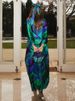 Bohemian Floral Printed Long Dress For Women Fashion V-neck Half Sleeve Oversized Maxi Dress Lady 2025 Chic Vacation Vestidos_ecoleips.com