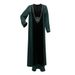 Women's Clothing Middle East Muslim Dubai Arab Women's Clothing Hot Diamond Velvet Stitching Contrast Color Robe Dress_ecoleips.com
