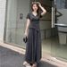 French High-End Leisure 2025 Summer New Slim Fit And Slimming Short Sleeved Top, Half Skirt Two-Piece Set_ecoleips.com