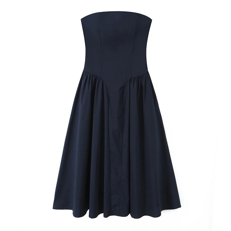 Women's Strapless In European And American Style, Unique Design With Cross-back Straps, Slim Fit, Waist-cinching,_ecoleips.com