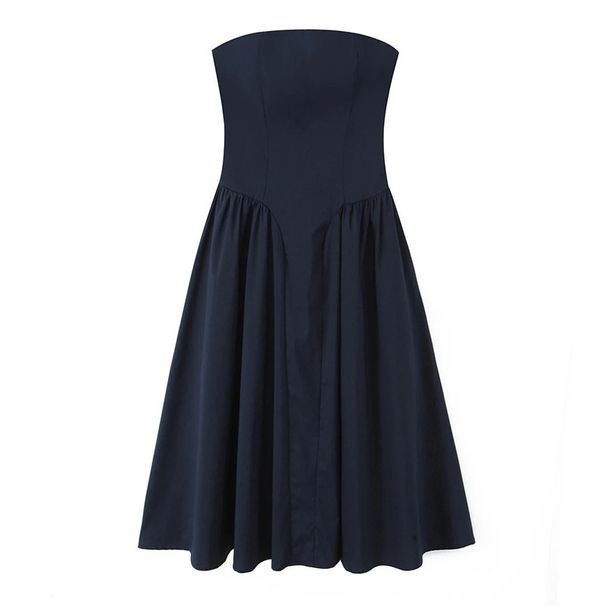 Women's Strapless In European And American Style, Unique Design With Cross-back Straps, Slim Fit, Waist-cinching,_ecoleips.com
