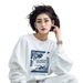 Women's Fleece Lined Thick Pure Cotton Crew Neck Sweatshirt Korean Style Loose Fit Casual Autumn Winter New Style Top_ecoleips.com