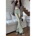 American-style Micro-flared Jeans For Women, Spring And Autumn, High-waisted, Stretchy, Petite-friendly, Slimming,_ecoleips.com