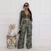 Women's Clothing Autumn New Camouflage Print High Waist Straight Loose Slim Overalls_ecoleips.com