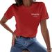 Women's Casual Fashion Loose T-Shirt Short Sleeve Letter Print Top European American Style A77 Design_ecoleips.com