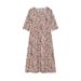 Spring Summer Printed Round Neck Casual Set Loose Long Dress With Pockets Middle Sleeve Cross-Border Women's Fashion_ecoleips.com