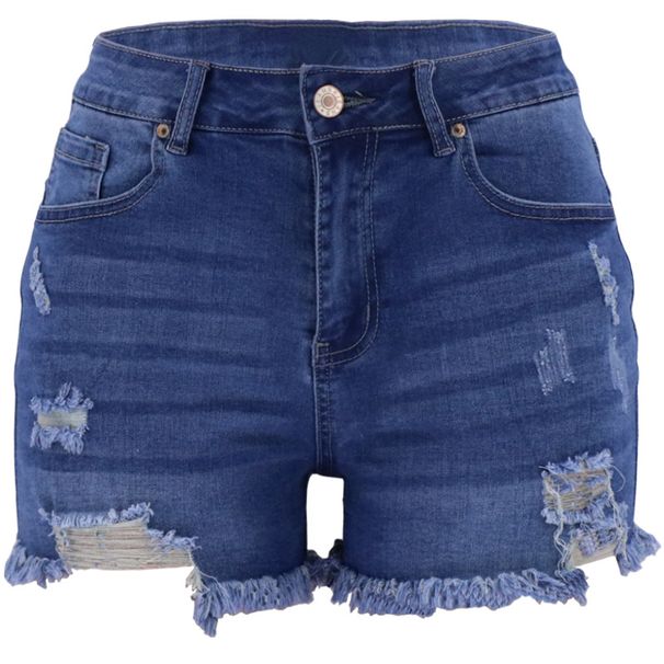 Women's Clothing E Commerce Trendy Four Color Ripped Butt Lifting High Waist Women's Denim Shorts_ecoleips.com