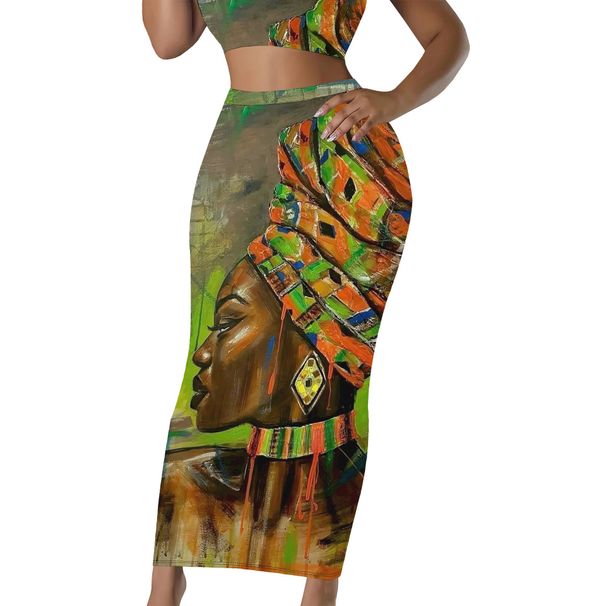 Verve Women's Fashionable Elegant Casual Printed Black Sexy Tight Midi Skirt A8819_ecoleips.com