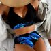 Aria Basics New Bikini In Solid Color Spliced Design, Two-piece With Tie Straps, Push-up Sexy Swimsuit For Women_ecoleips.com
