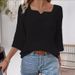 Autumn Simple Solid Color Long-Sleeved V-Neck Women's Shirt Wholesale_ecoleips.com