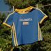 Unisex Retro Slim Fit T-Shirt with Letter Embroidery Short Sleeve Color Blocking Design Euro-American Vintage Style Breathable Cotton Blend_ecoleips.com