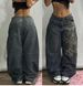 American Retro Trendy High Street Wide-leg Jeans With Advanced Embroidery And Prints, Washed, Loose-fitting, Versatile_ecoleips.com