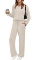 2026 Spring And Autumn Commuting Suit Women's Long-Sleeve Drawstring Solid Color Casual Pants Set Bestseller On_ecoleips.com