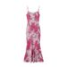 Women's Clothing Rouge Floral Hip Wrapped Fishtail Bias Cut Dress Large Size French Print Suspender Dress_ecoleips.com