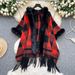 Women's Relaxed Retro Style Cardigan Fur Patchwork Knitwear Outerwear Casual High-End Shawl Cape Loose Stylish Winter_ecoleips.com