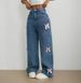 Women's Clothing Y2K Street Style Bow Collage Washed Jeans Loose Straight Wide Leg Trousers For Women Fashion_ecoleips.com