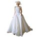 French High-End Light 2026 New Elegant Backless Wedding Gown Hepburn Style Satin Travel Shoot Outdoor Dress_ecoleips.com