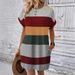 Summer Casual Style Casual Women's Milk Silk Pullover Crewneck Dress For Commuter_ecoleips.com