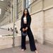 Women's Solid Color Lapel Long Sleeve Shirt And Pants Two Piece Set European American Style Casual Autumn Top_ecoleips.com