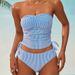 Women's High Waisted Tie-Up Two Piece Swimsuit Sexy Strapless Slim Fit Bikini Swimwear_ecoleips.com