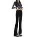 2025 Spring/Summer High-Waisted Micro-Flare Jeans For Women, Slim-Fit, Petite-Friendly, Stretchy, Straight-Leg,_ecoleips.com