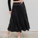 Voya 2026 Discounted Women's Clothing With European And American Design Sense, Medium Length Style, Fashionable Lotus Leaf Velvet Skirt_ecoleips.com