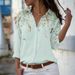 Women's Clothing Women's Fashion Printed Top Casual Long Sleeve Loose Button Down Shirt For Formal & Casual For Women_ecoleips.com