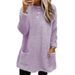 Women's Long Sleeve Pocket Plush Sweatshirt T-Shirt Top Plus Size Top Wholesale_ecoleips.com