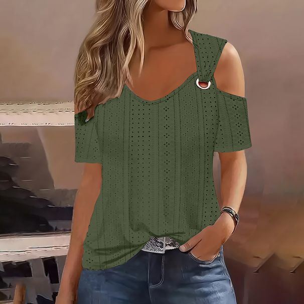 2025 Foreign Trade New European And American Style Casual Short Sleeve Women's T-Shirt Top_ecoleips.com
